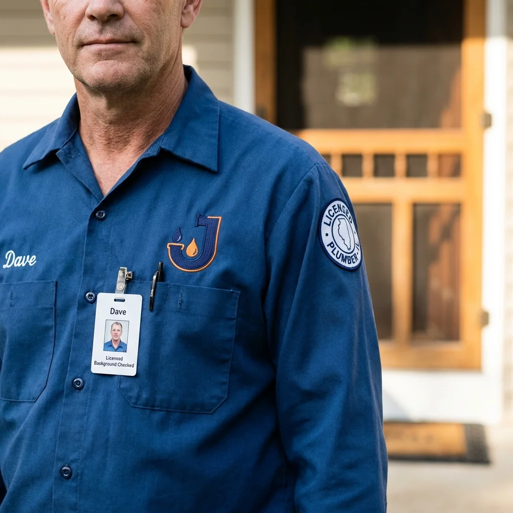 Licensed plumber showing ID badge in Fort Stewart, GA