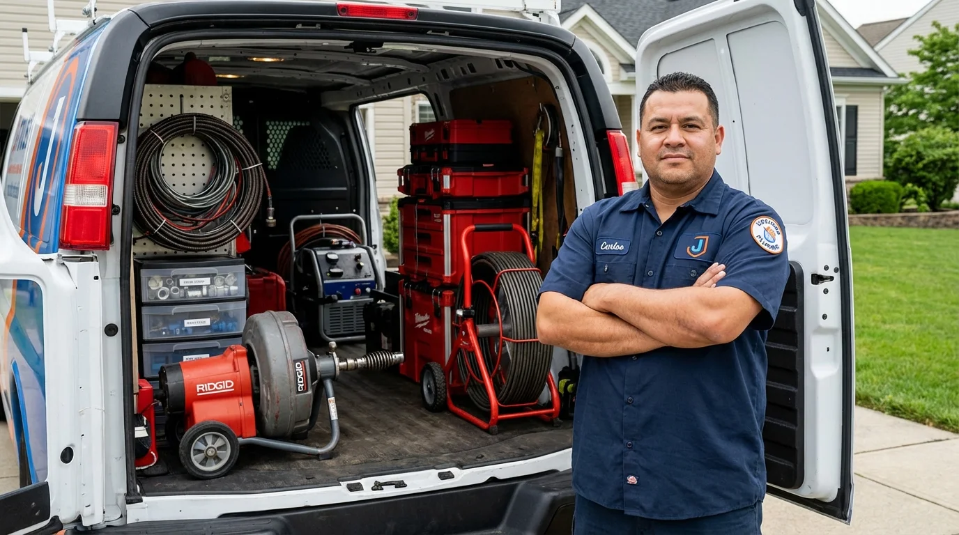 Professional drain cleaning equipment and Johns Plumbing LLC plumber in Fort Stewart