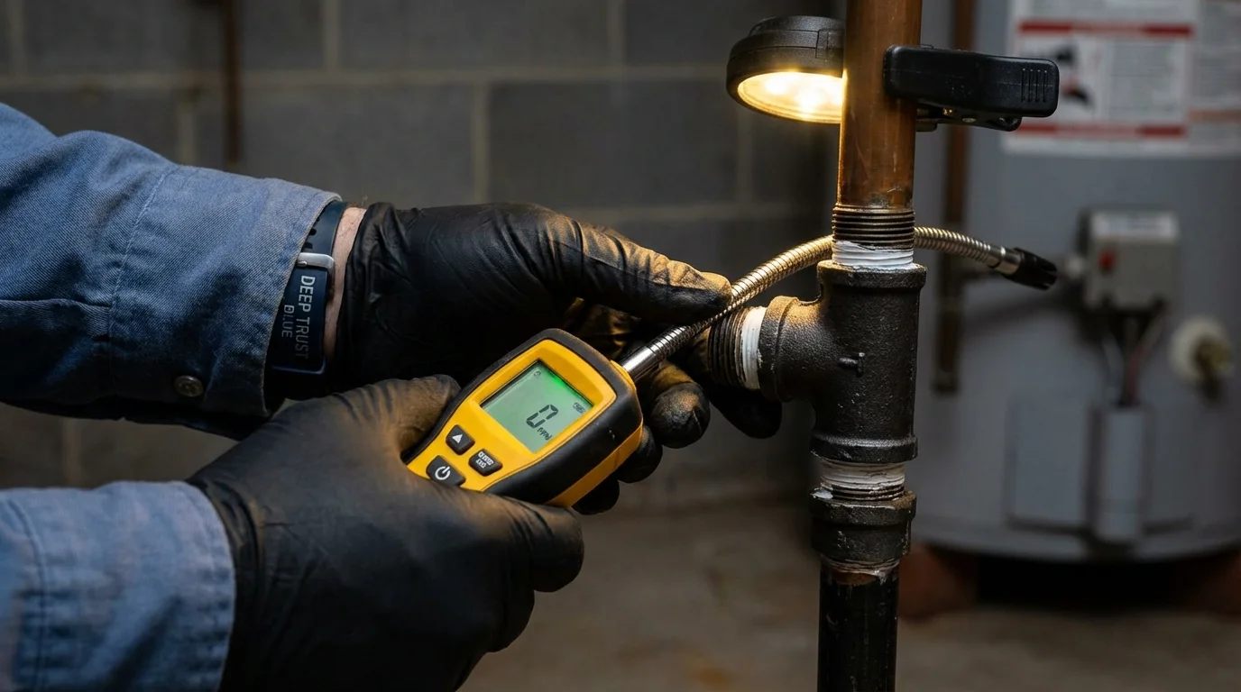 Gas leak detection with electronic sniffer by Johns Plumbing LLC in Fort Stewart