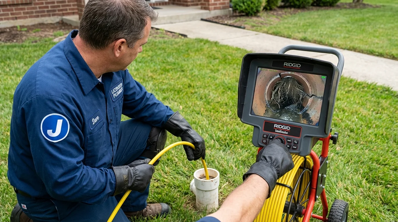 Sewer camera inspection being performed by Johns Plumbing LLC in Fort Stewart