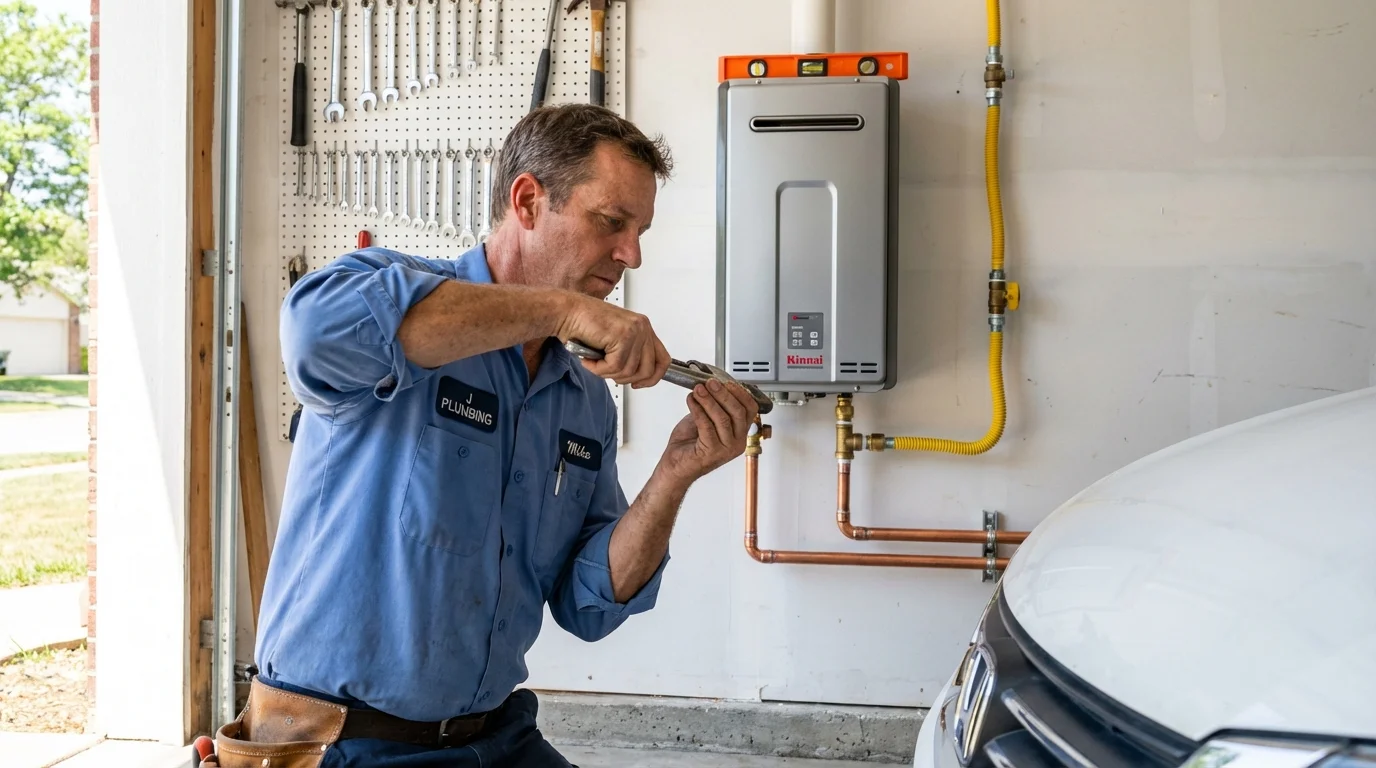 Tankless water heater installation by a Johns Plumbing LLC plumber in Fort Stewart